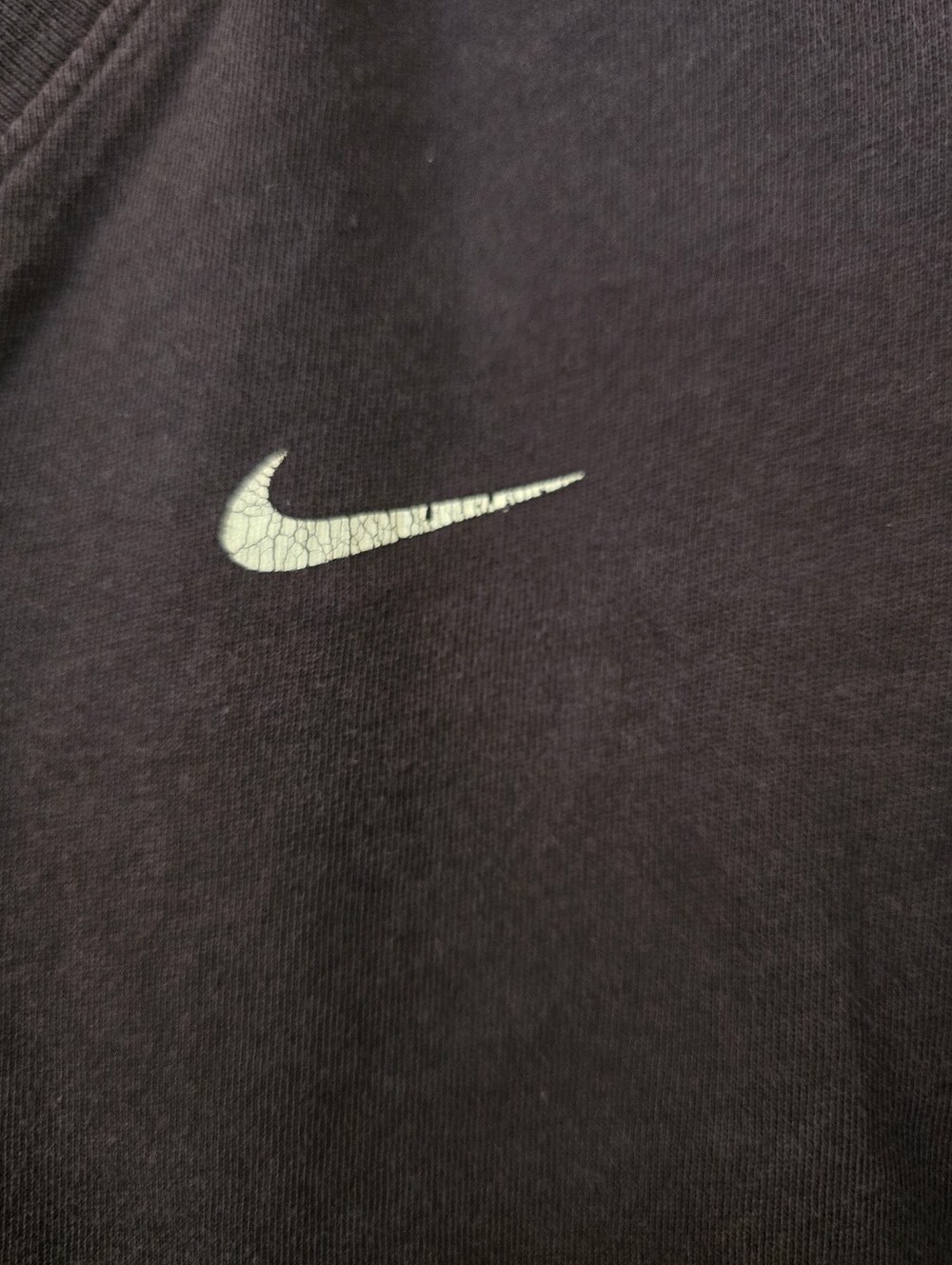 Nike Women's Dri-FIT V-Neck Short Sleeve Tee - Black with White Swoosh - Picture 4 of 5
